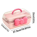 Girls Multi-Layer Hair Accessories & Jewelry Storage Box Hair Accessories Organizer PLUSH Pink