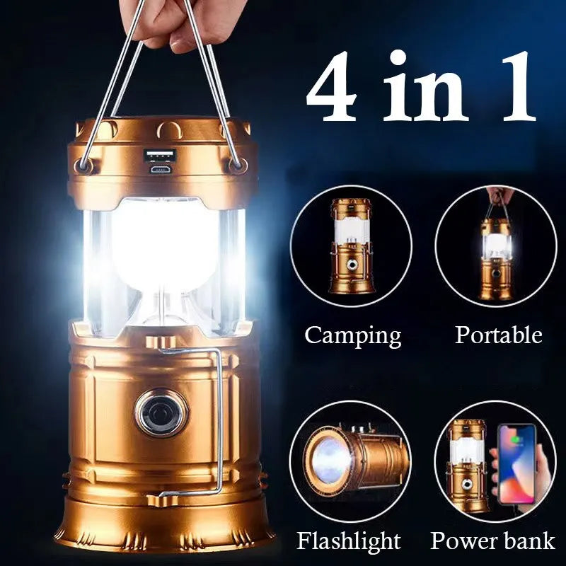 Solar Rechargeable Telescopic LED Camping Lantern – 300 Lumens Solar Camping Lantern PLUSH Default Title
