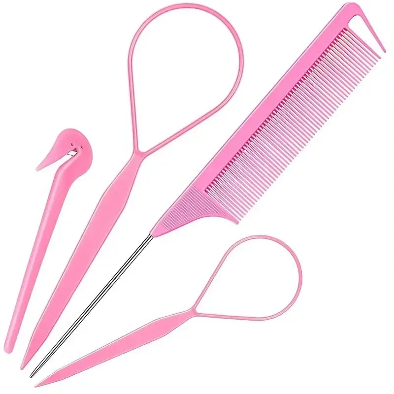 Hair Styling Set – Rubber Bands, Cutter & Rat Tail Comb Kit Hair Styling Kit PLUSH