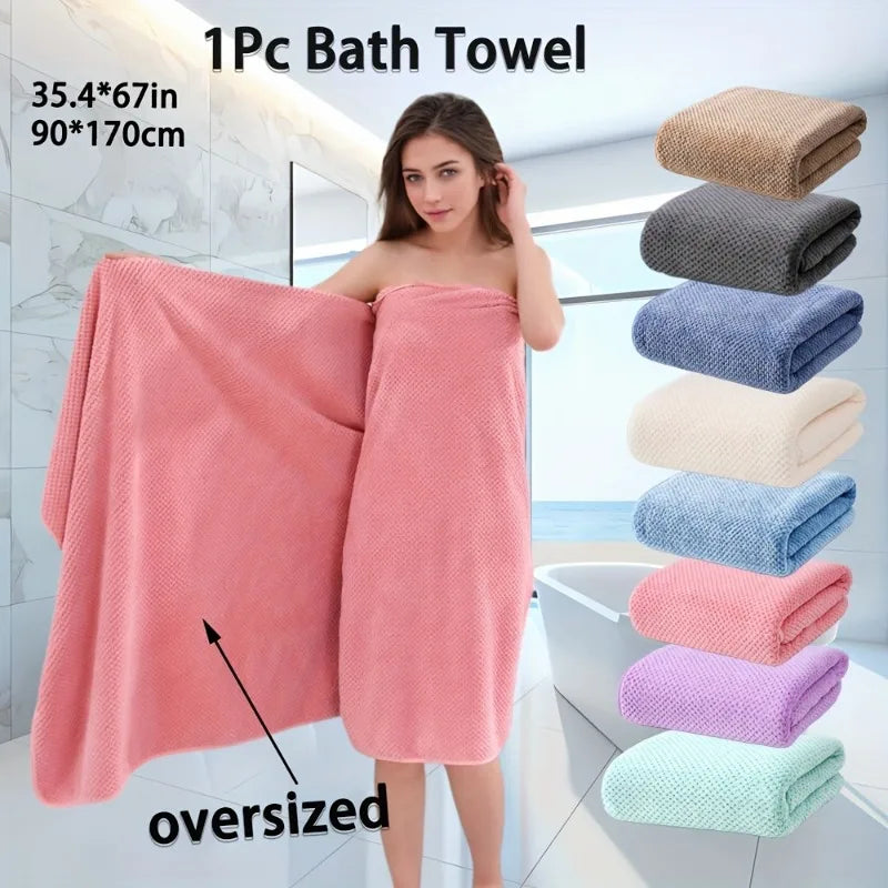 Oversized Pineapple Lattice Microfiber Bath Towel | Ultra Soft Microfiber Bath Towel PLUSH