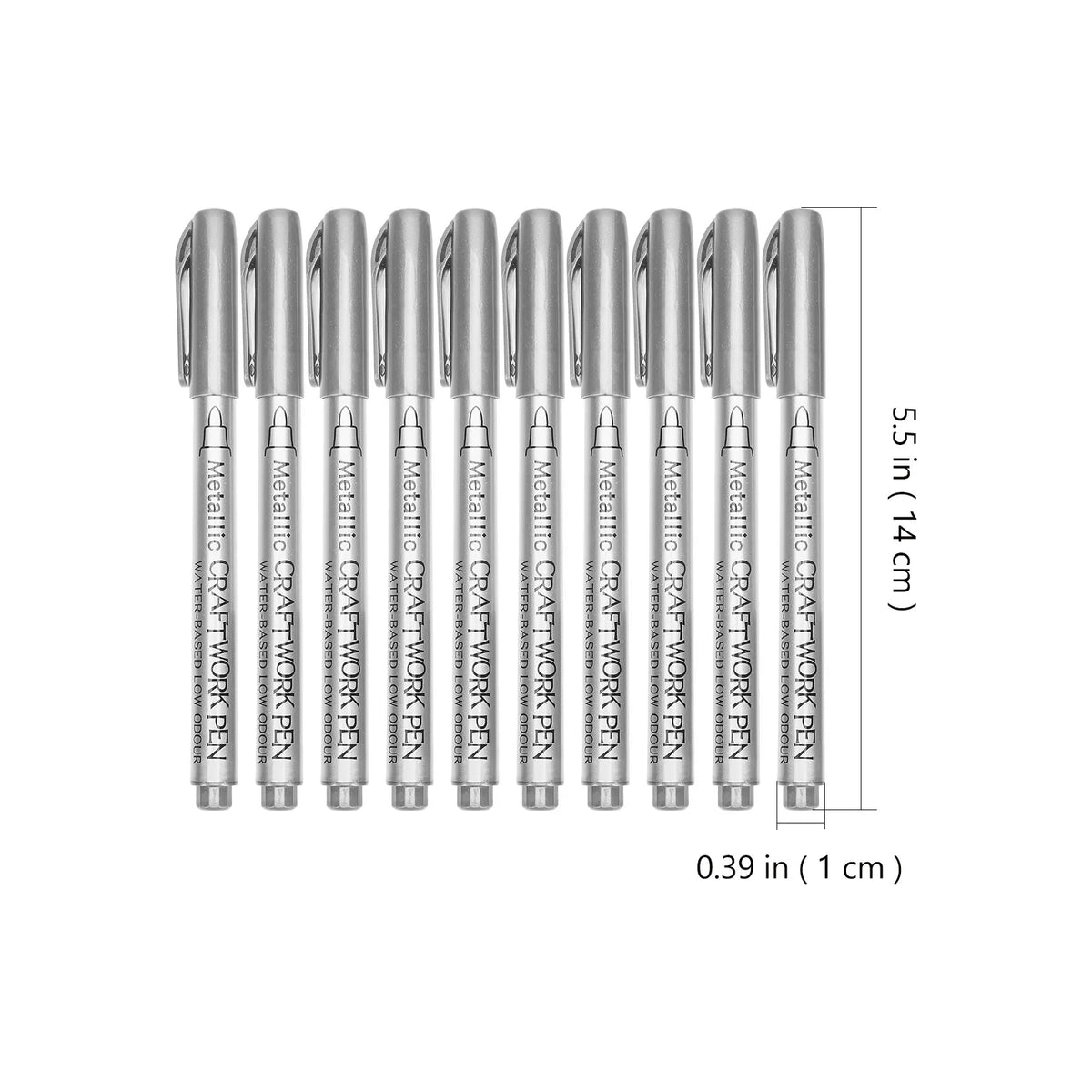 10-Pack Metallic Oil Paint Markers – Permanent Fine Tip Pens Oil Paint Markers PLUSH Silver