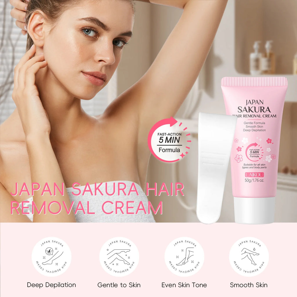 PWYUMAN Sakura Hair Removal Cream 50g – Men & Women Hair Removal Cream PLUSH