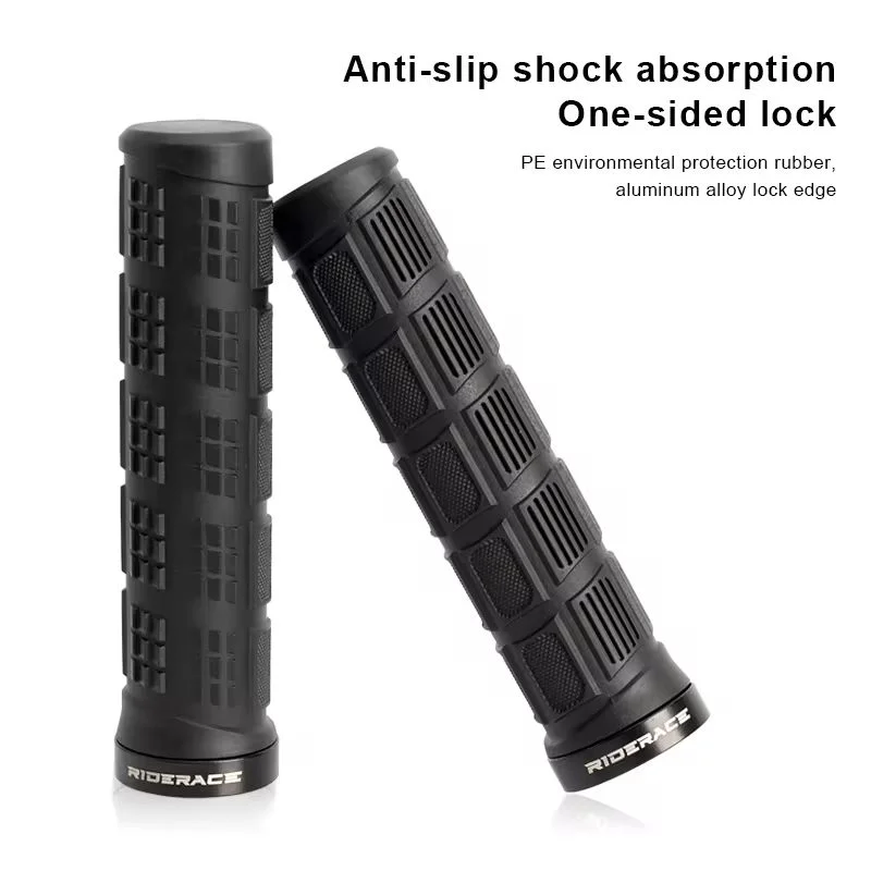 RIDERACE MTB Handlebar Grips Anti-Slip TPR Rubber Lock Bike Handlebar Grips PLUSH