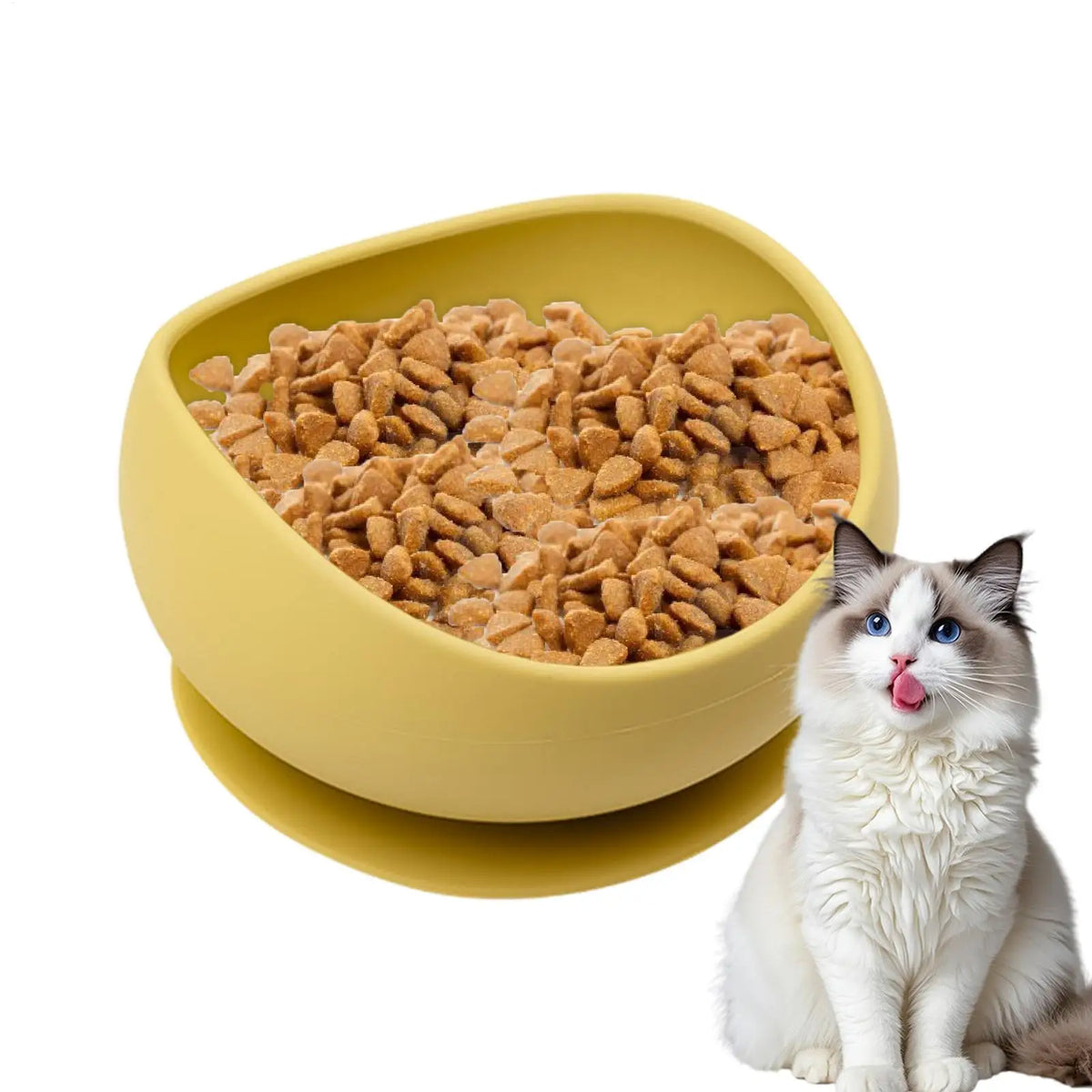 Spill-Proof Silicone Pet Bowl with Suction Cup Base Silicone Pet Bowl PLUSH