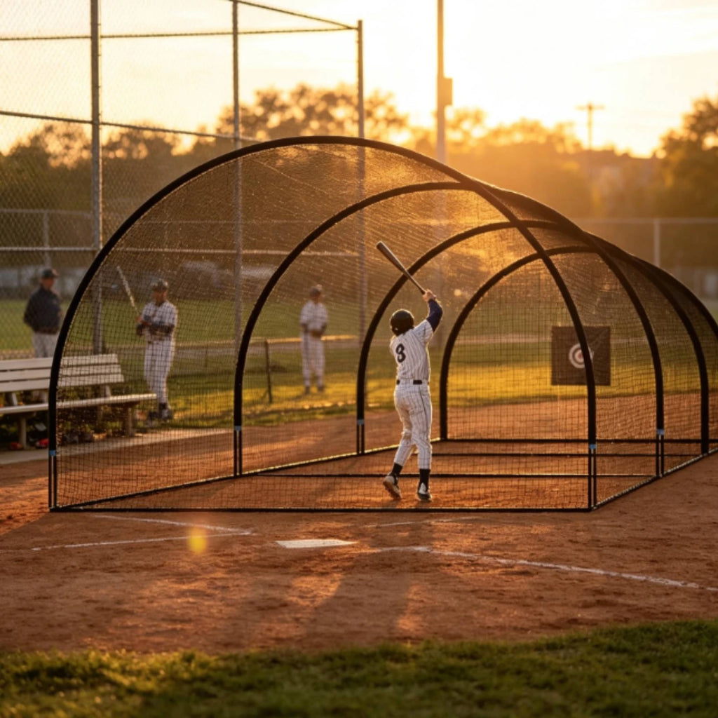 Arched Baseball Batting Cage with Frame | Backyard Training Baseball Batting Cage PLUSH