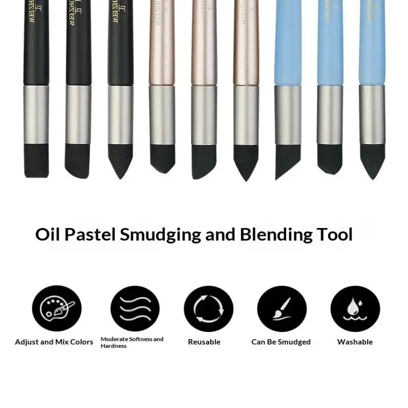 Sponge Smudge Pens for Oil Pastels – Multi-Shape Blending Stumps Art Blending Tools PLUSH