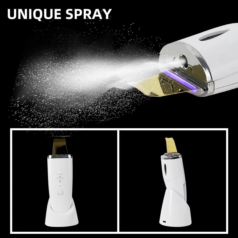 Ultrasonic Skin Scrubber Face Spatula – Deep Cleansing Device Facial Cleansing Device PLUSH