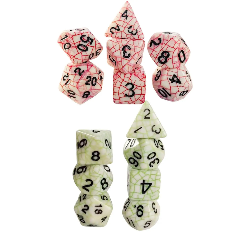 7-Piece Polyhedral Dice Set – D20 D12 D10 D8 D6 D4 Acrylic Polyhedral Dice Set PLUSH