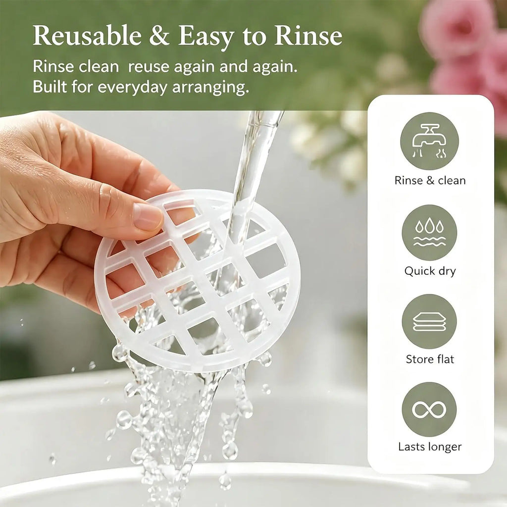 2-Pack Silicone Flower Arranging Grid & Vase Stem Holder Floral Arranging Tool PLUSH