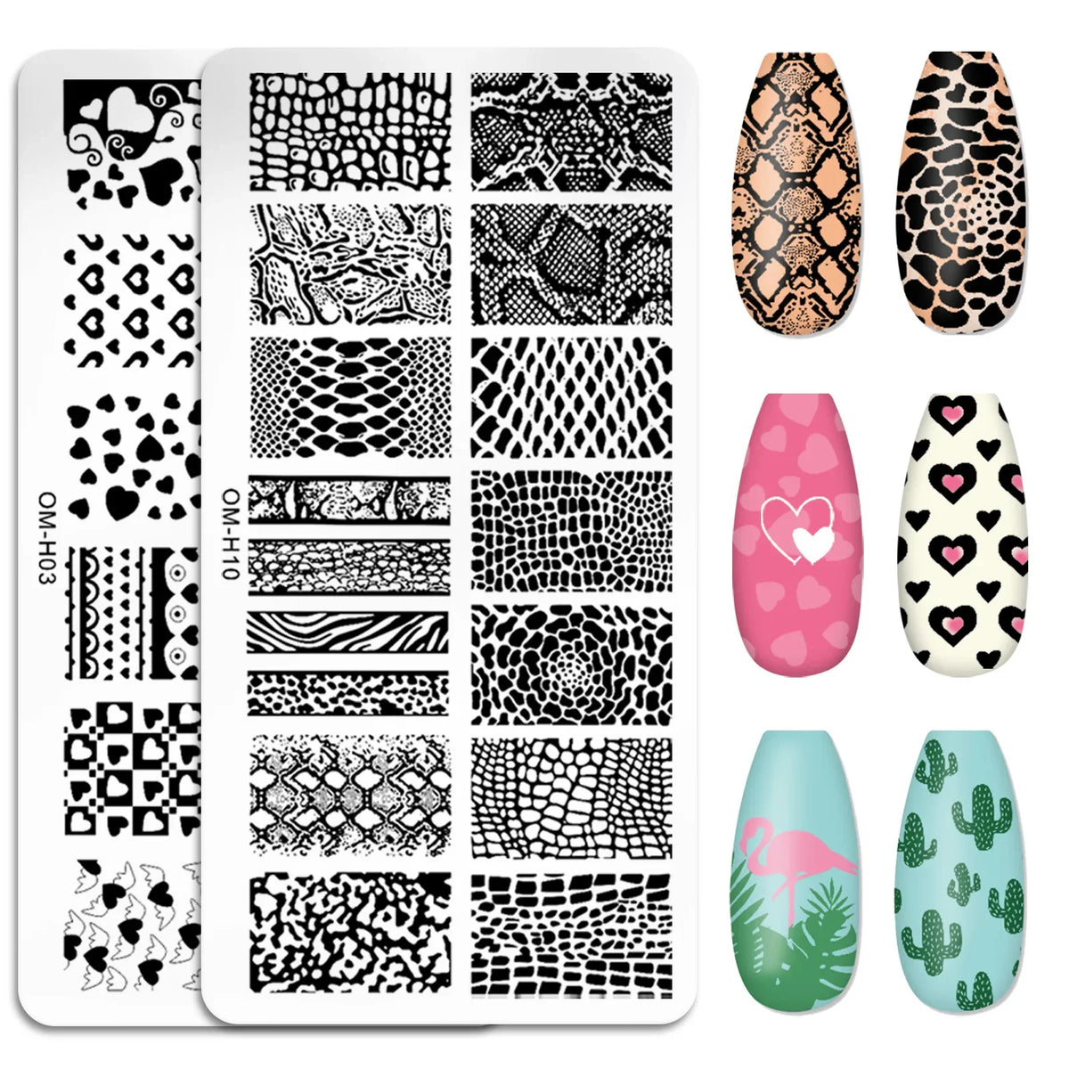 Nail Stamping Plates – Nature Animal Floral Designs 12×6cm Nail Stamping Plate PLUSH