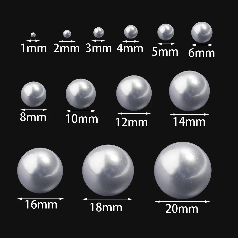 No Hole ABS Imitation Pearl Beads 10–1000pcs | DIY Jewelry Craft Imitation Pearl Beads PLUSH