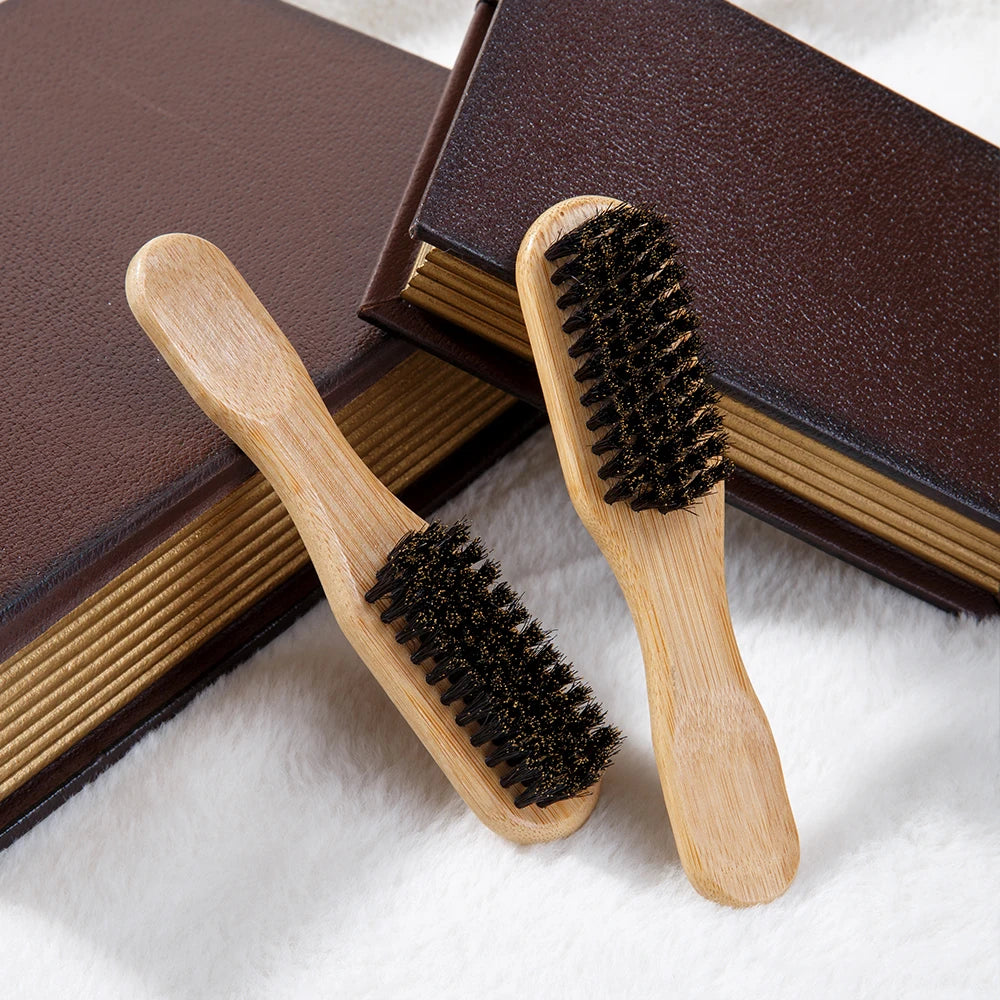 Bamboo Wood Bristle Brush – Men's Hair & Beard Grooming Hair & Beard Brush PLUSH