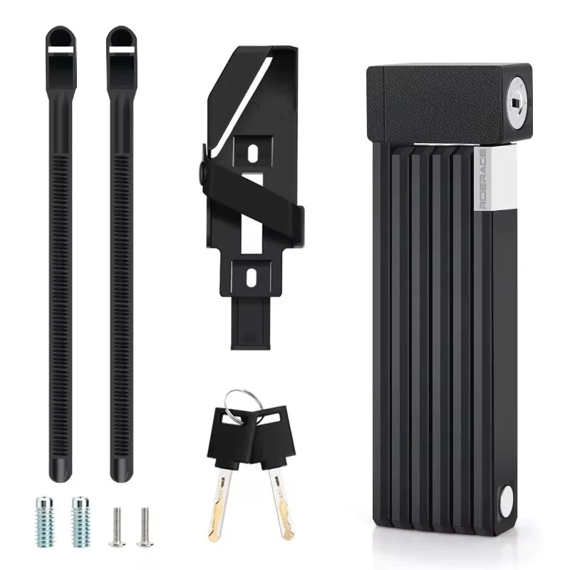 Foldable Bicycle Lock – Portable Anti-Theft Bike Security Lock Folding Bike Lock PLUSH Dark Grey
