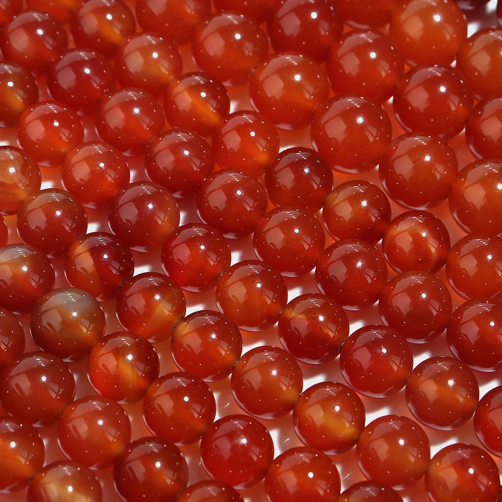 Red Agate Stone Round Spacer Beads 2–14mm | DIY Jewelry Stone Spacer Beads PLUSH
