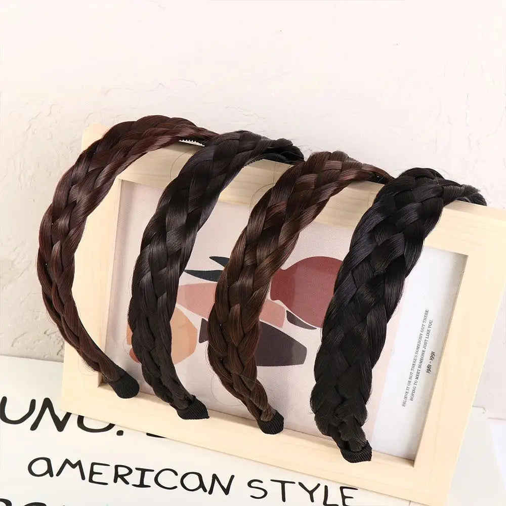 Wide Twist Braided Wig Headband for Women – Korean Style Hair Headband PLUSH