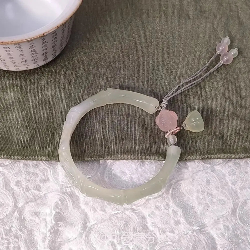 Lotus Bracelet Chinese Style Resin Bangle 58mm Moonlight White Resin Bangle Bracelet PLUSH 04