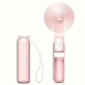 Portable Mini Foldable Handheld Fan – USB Rechargeable 3-Speed Handheld Personal Fan PLUSH Pink