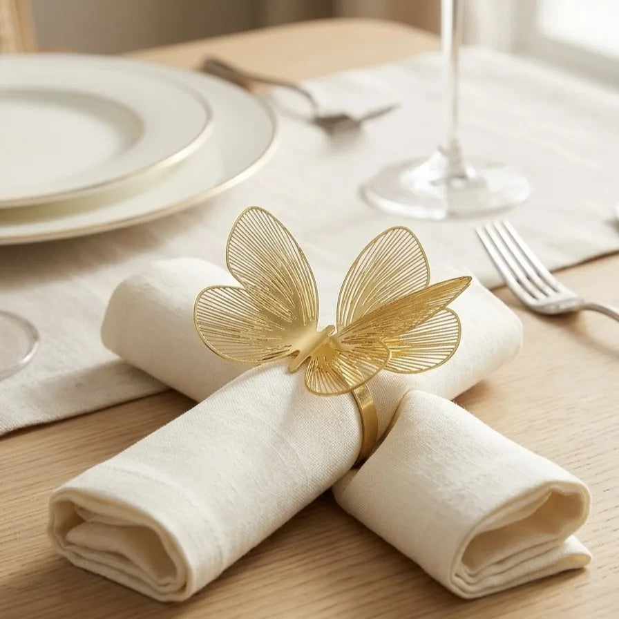 Hollow Butterfly Metal Napkin Rings – Nordic Table Decor Napkin Rings PLUSH