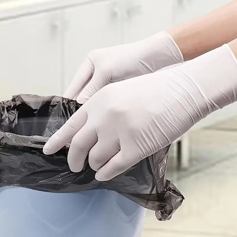 White Disposable Nitrile Gloves 100/50/20 Pcs | S–XL Disposable Nitrile Gloves PLUSH