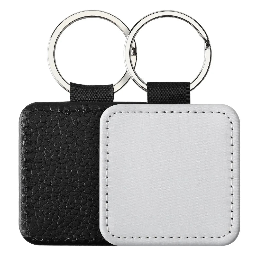 PU Leather Sublimation Blank Keychain – Pebbled Rectangle DIY Sublimation Blank Keychain PLUSH