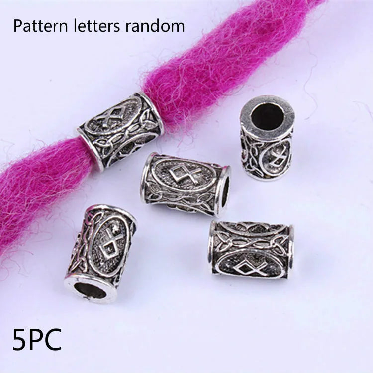 5pcs Viking Dreadlock Beads – Large Hole Braid Hair Accessories Hair Braid Beads PLUSH 5pcs NO.34