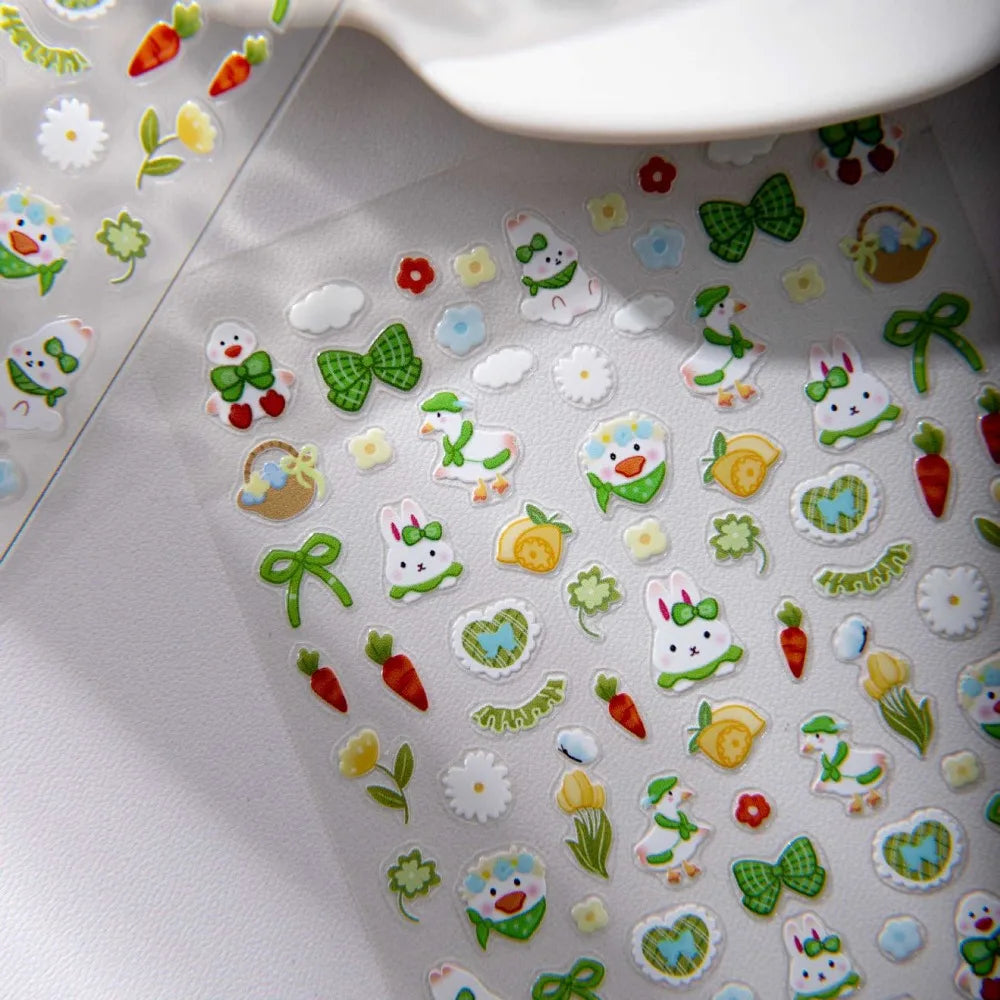 Spring Nail Art Stickers – Bunny, Duck, Bow & Floral Decals Nail Art Stickers PLUSH