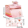 120 Sheets Transparent Pearlescent Glitter Sticky Notes – 6 Designs Glitter Sticky Notes PLUSH Pink