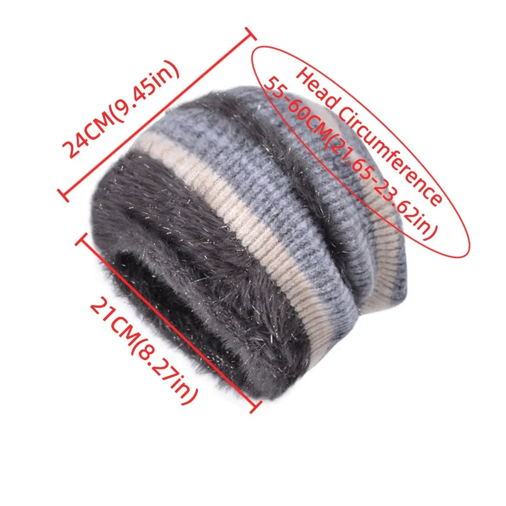 Women's Slouchy Beanie – Thick Knit Fleece Lined Winter Hat Knit Winter Beanie PLUSH