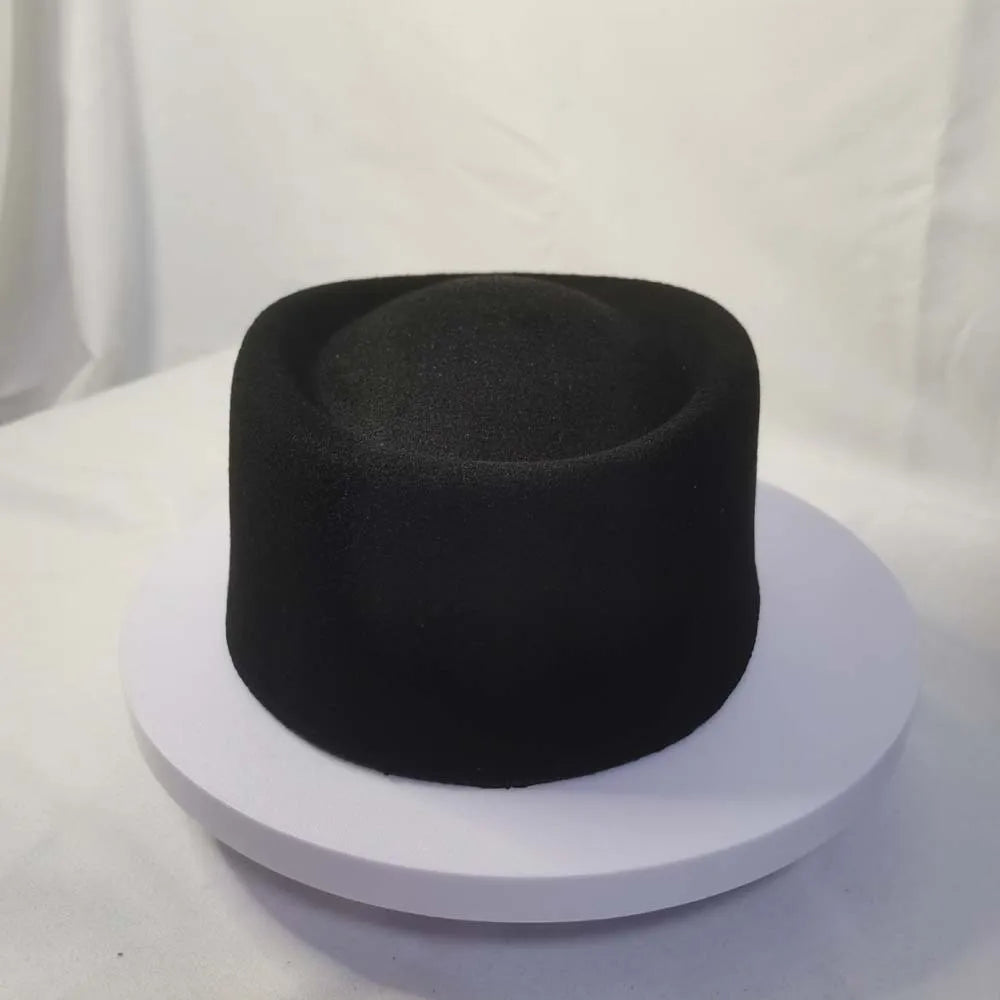 Vintage Pillbox Hat – French Stewardess Formal Hat for Women Pillbox Hat PLUSH Black