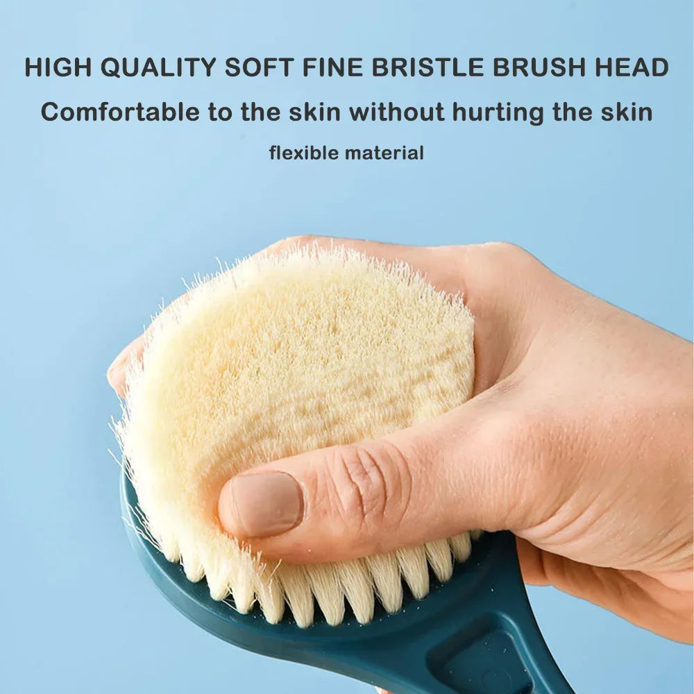 Long Handle Back Bath Brush – Soft Bristle Shower Scrubber Bath Body Brush PLUSH