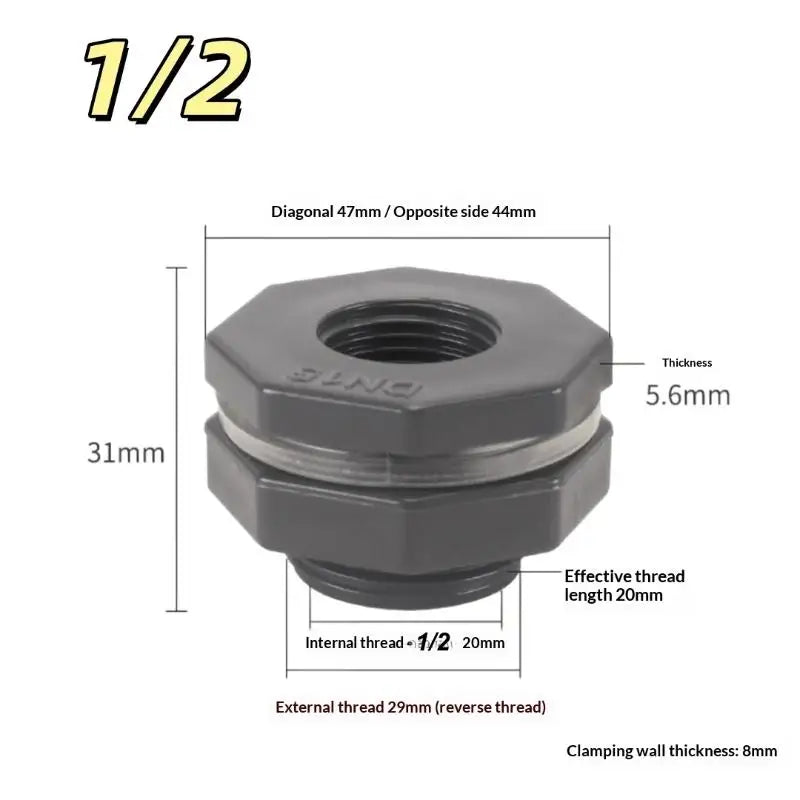 Water Tank Adapter with Valve – IBC/PVC Rainwater Connector Water Tank Adapter PLUSH C