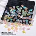 Iridescent Conch Resin Nail Charms Aurora Shell 20/50pcs Nail Art Charms PLUSH WF160-20pcs
