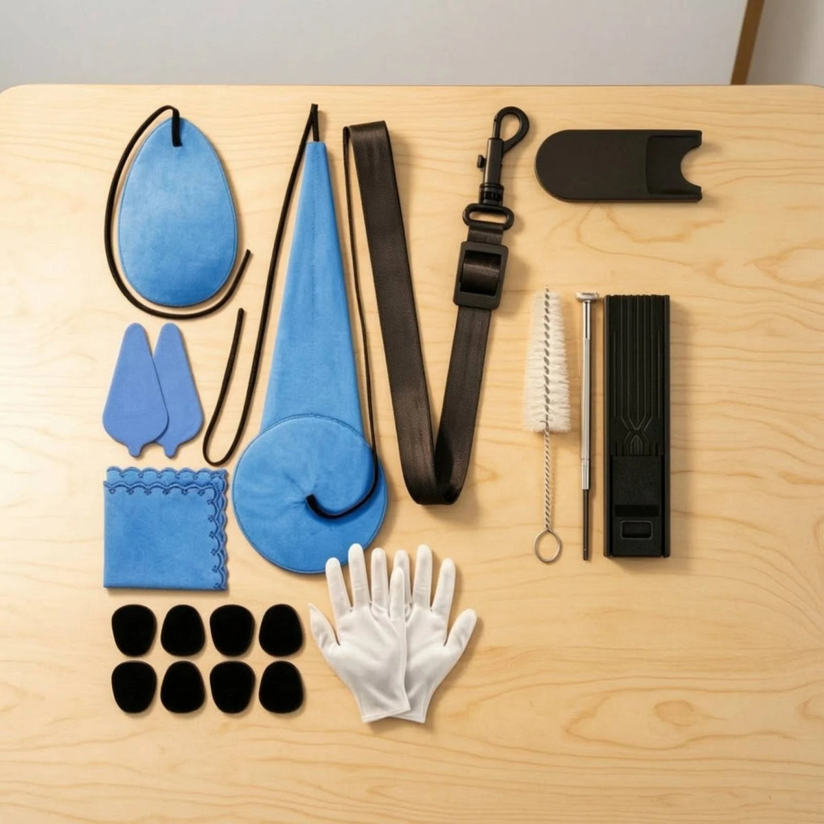 Saxophone Cleaning Kit 12-Piece with Zippered Case Instrument Cleaning Kit PLUSH