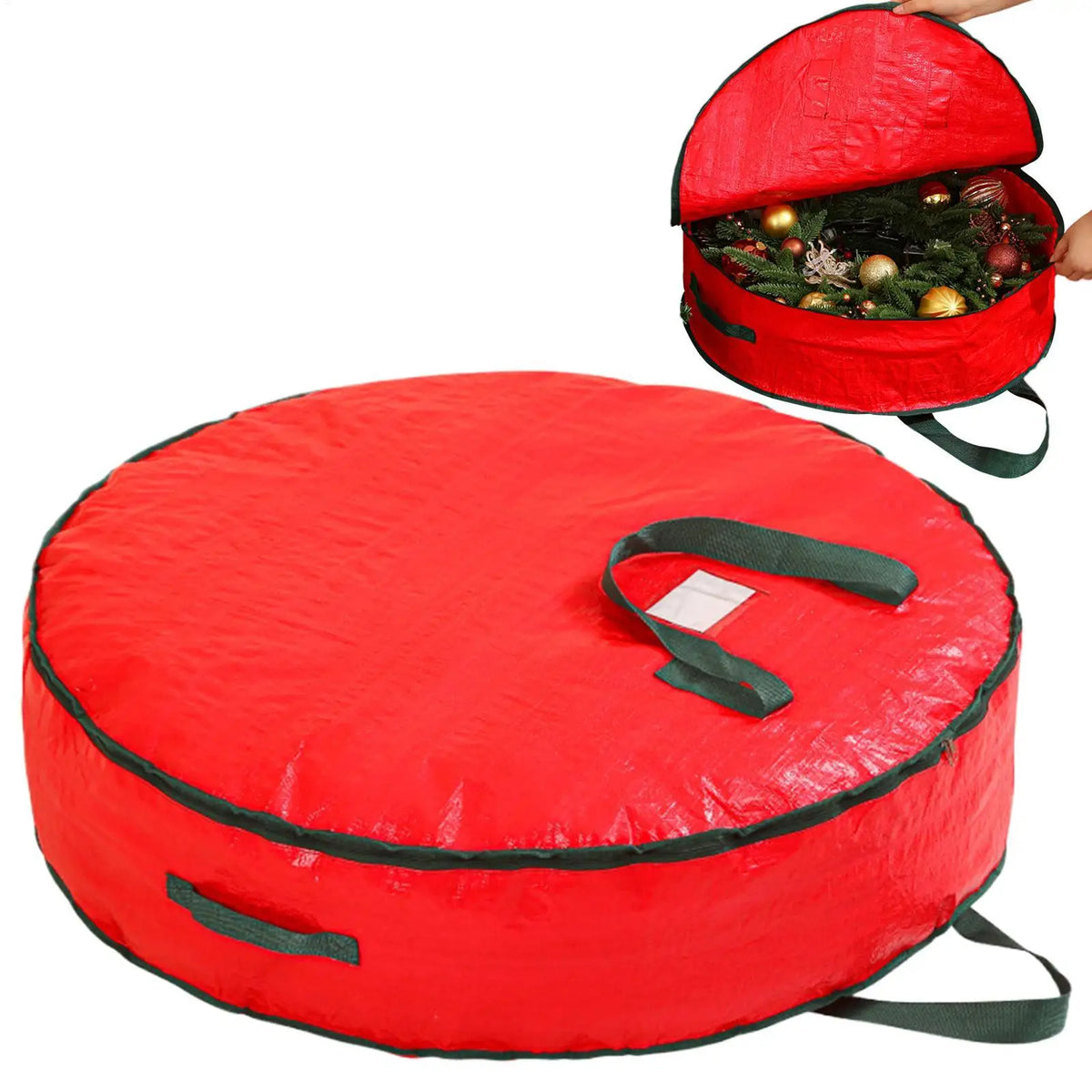 Waterproof Christmas Wreath Storage Bag | Round Large Organizer Wreath Storage Bag PLUSH