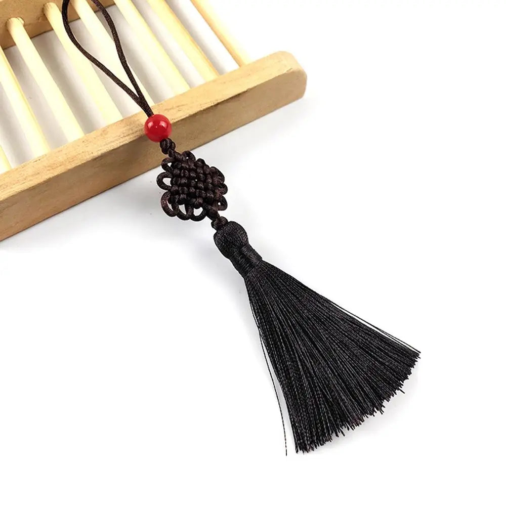 Mini Chinese Knot Silk Tassel Pendant – DIY Craft & Decor Decorative Tassel Pendant PLUSH brown