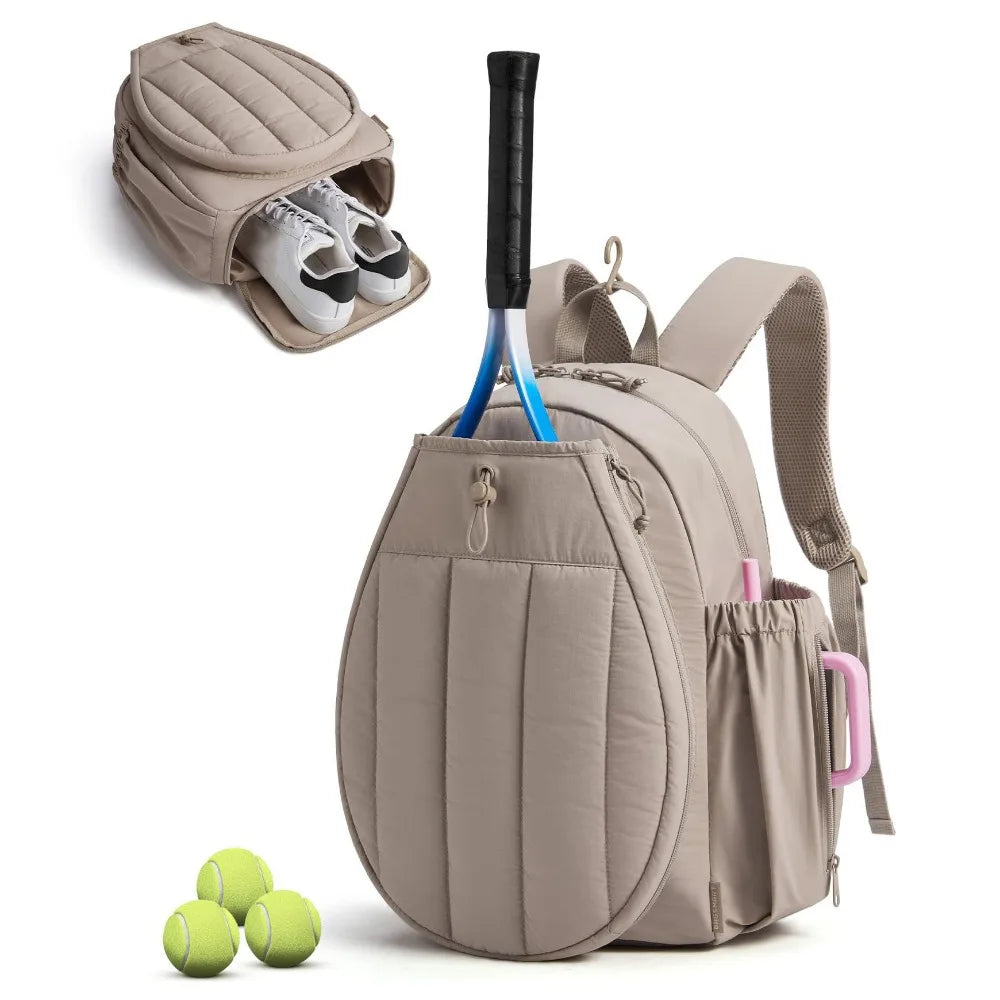 20L Waterproof Tennis & Pickleball Backpack | Racket Bag Sports Racket Backpack PLUSH Brown