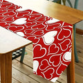 Valentine's Day Red Heart Tablecloth | Polyester Table Runner Table Runner PLUSH A 33X90Cm