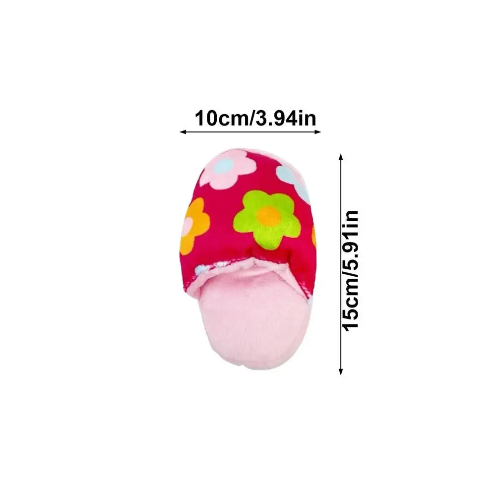 Squeaky Plush Slipper Dog Toy – Interactive Chew Play Squeaky Dog Toy PLUSH Pinks