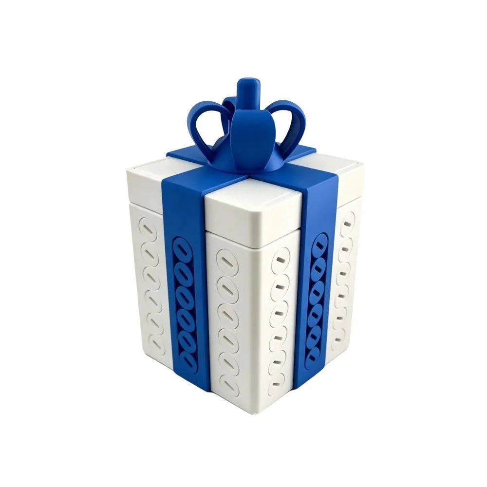 Funny Prank Screw Box – Detachable Twist Gift Container Prank Gift Box PLUSH Blue White