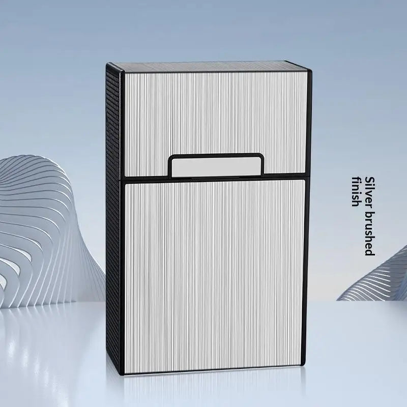 Metal Cigarette Case 20-Capacity Stainless Steel Holder Cigarette Case PLUSH B