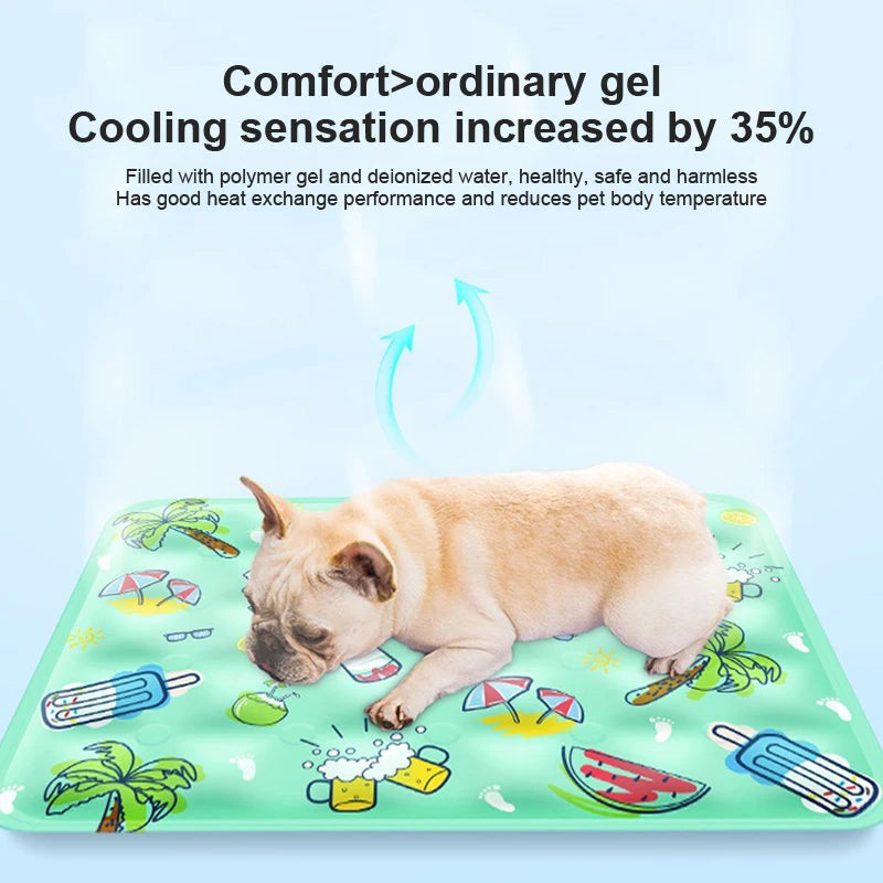 Summer Pet Cooling Mat for Cats & Dogs – Ice Pad Bed Pet Cooling Mat PLUSH