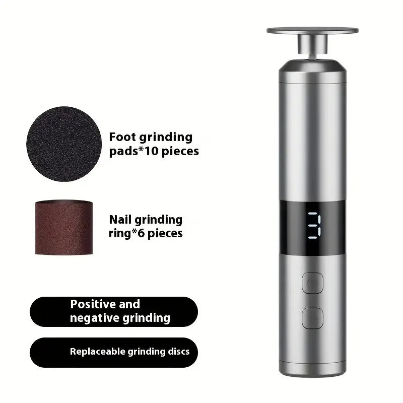 Electric Callus Remover 3 Speeds & LCD – Foot & Hand Care Electric Callus Remover PLUSH Light Grey