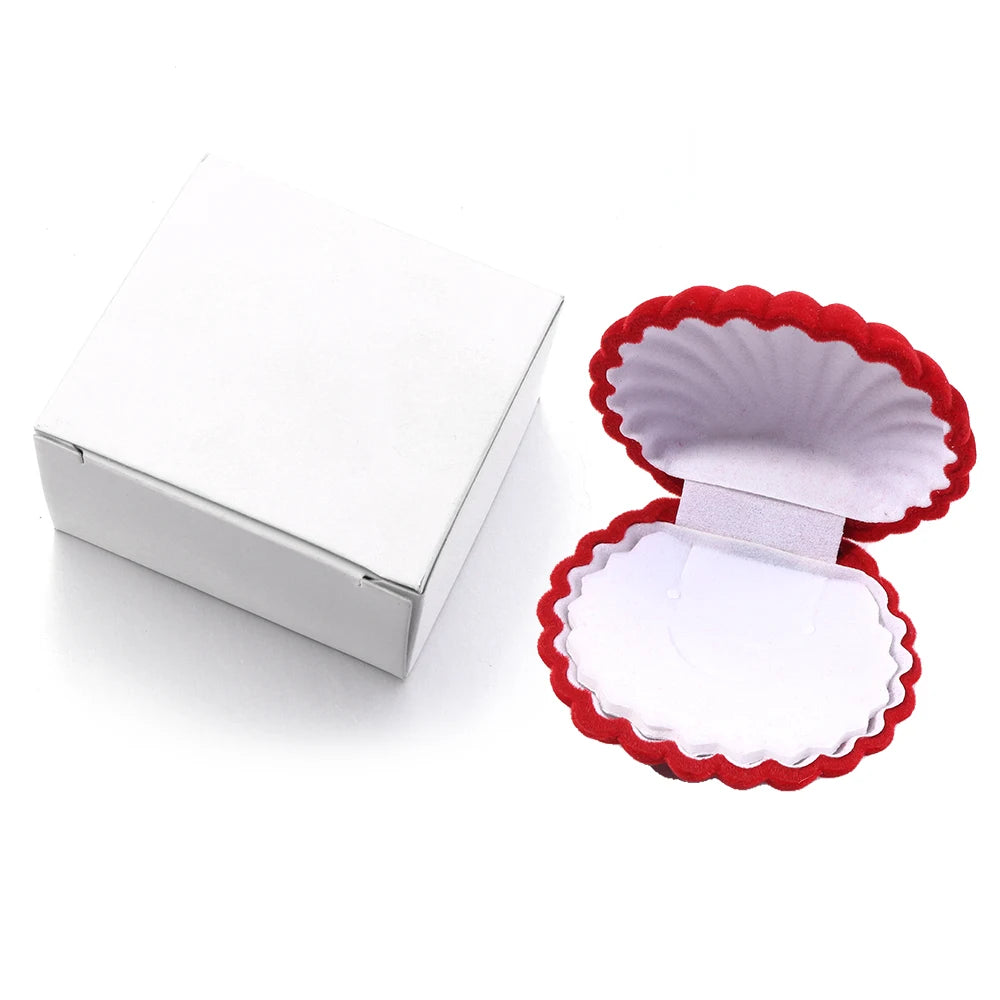 Shell Shape Velvet Jewelry Box – Ring, Earring & Gift Storage Jewelry Gift Box PLUSH