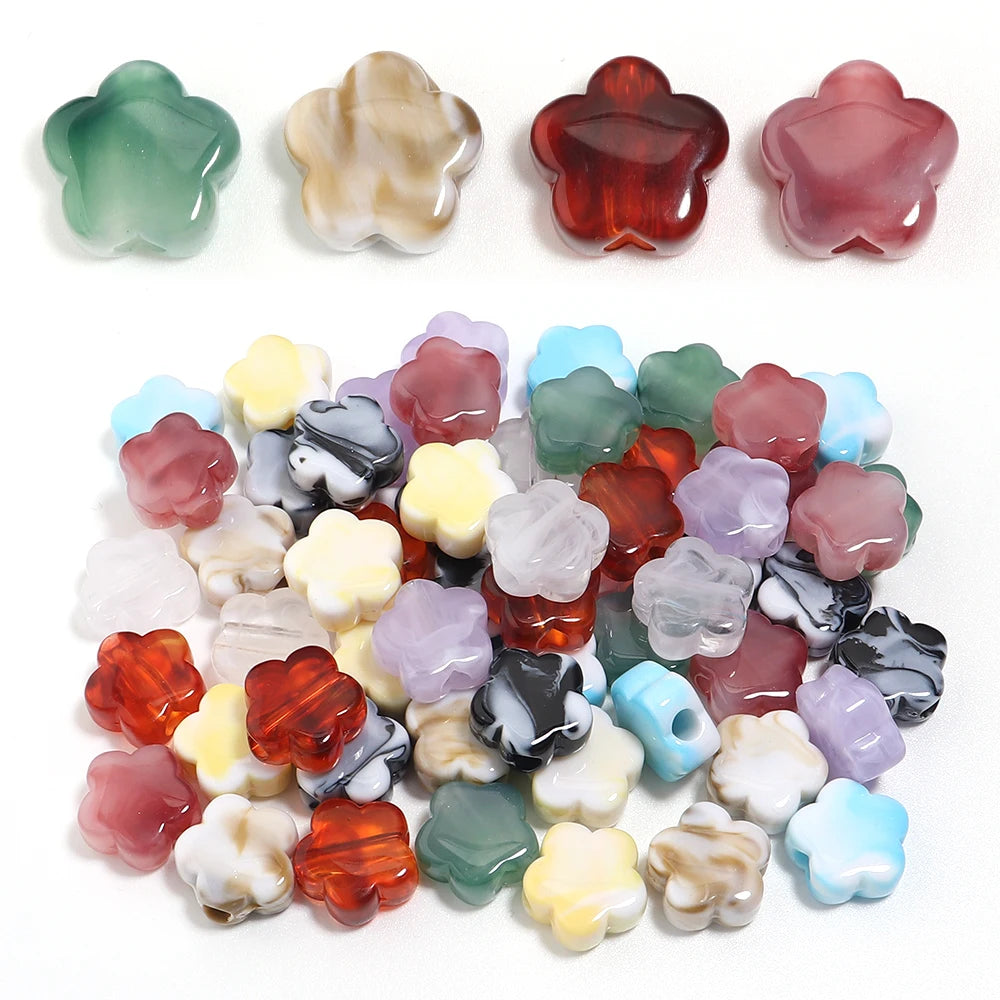 30pcs 15mm Two-Tone Flower Acrylic Spacer Beads – DIY Jewelry Acrylic Spacer Beads PLUSH
