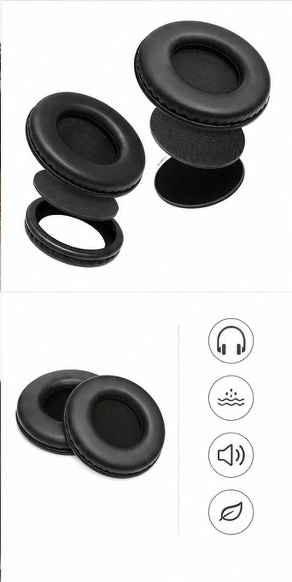 PU Memory Foam Ear Pads Replacement for MDR-V700DJ V700 Headphone Ear Pads PLUSH Default Title