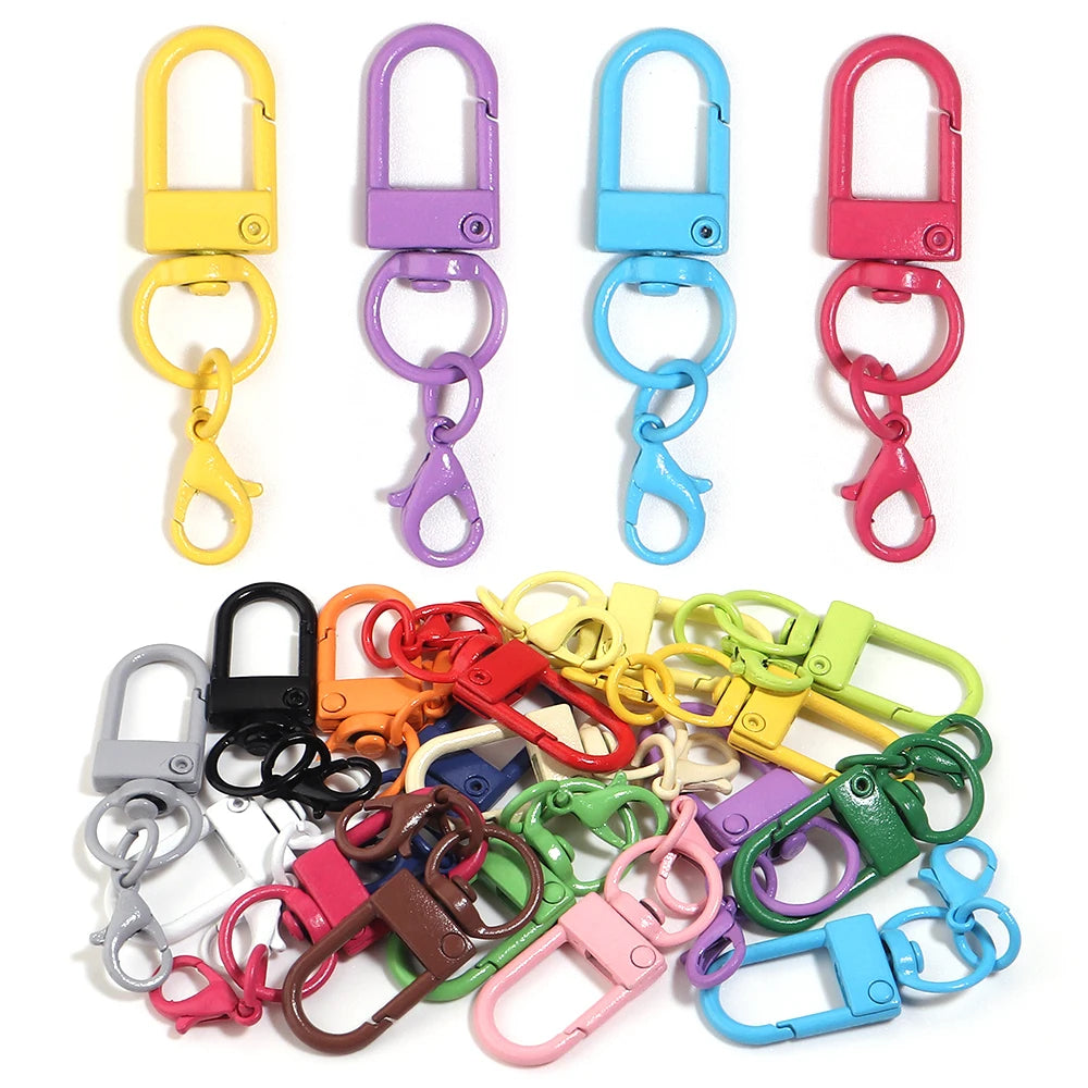 10pcs Multicolor Zinc Alloy Key Chain Lobster Clasp Split Key Rings Jewelry Findings PLUSH