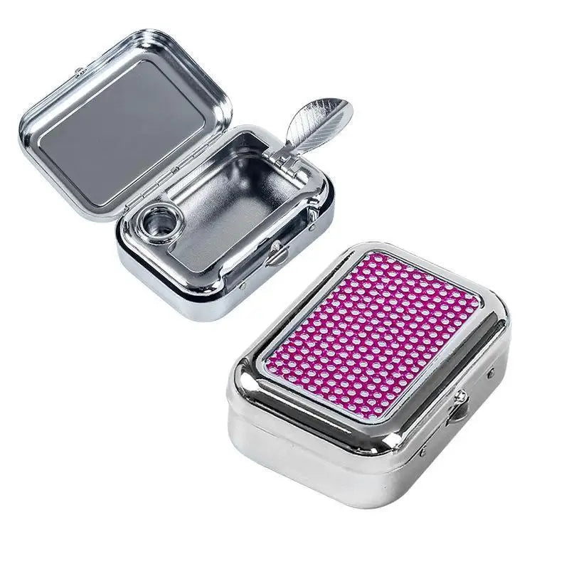 Stainless Steel Pocket Ashtray | Sealed Lid Windproof Travel Portable Pocket Ashtray PLUSH style 2