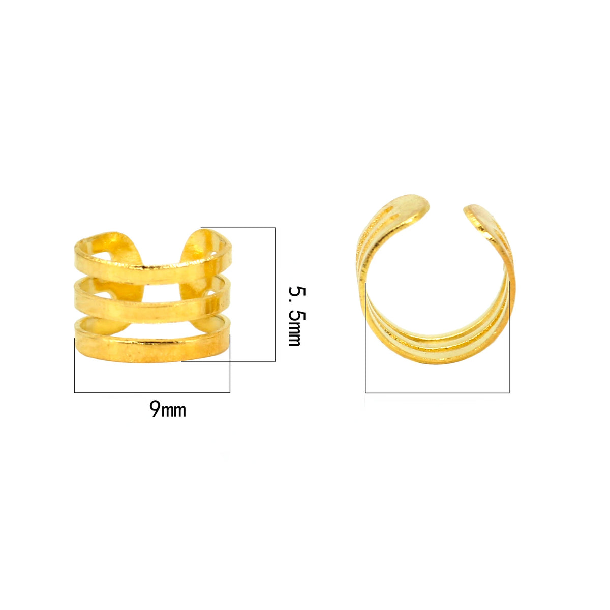 10pc Retro Gold Dreadlock Beads – Hair Braid Cuff Rings Hair Braid Beads PLUSH