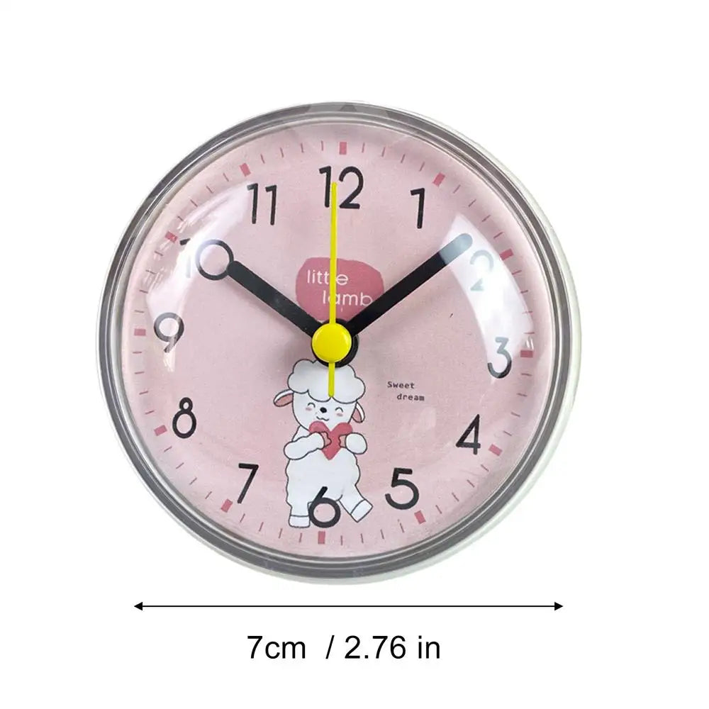 Mini Waterproof Suction Cup Wall Clock – Silent Shower Clock Waterproof Wall Clock PLUSH Pinks