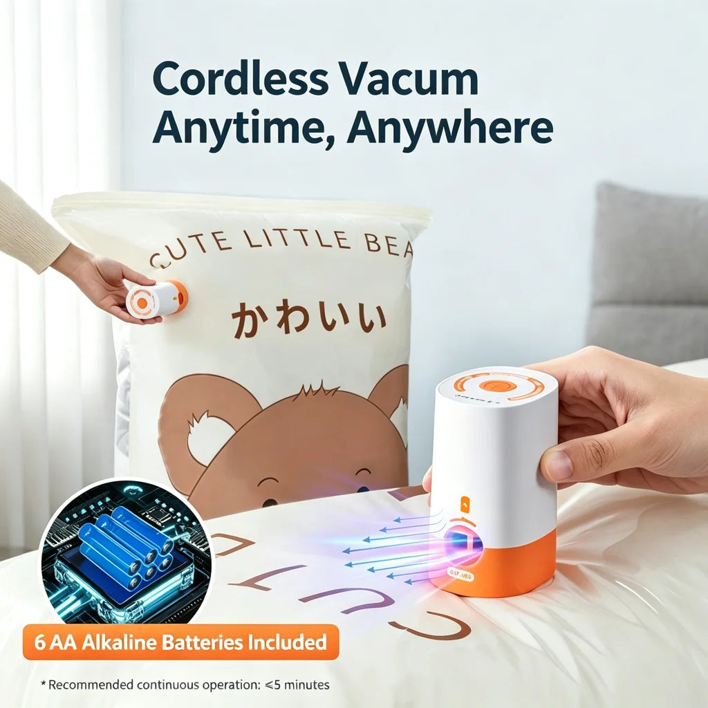 TAILI Wireless 2-in-1 Vacuum & Inflation Pump | Cordless Vacuum Compression Pump PLUSH